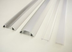 LED profil N5 - nástěnný půlkulatý stříbrný, difuzor OPÁL, POSLEDNÍ KUSY 2x 1m